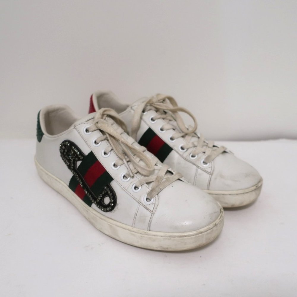 Gucci Ace Safety Pin Low Top Sneakers - Picture 4 of 14
